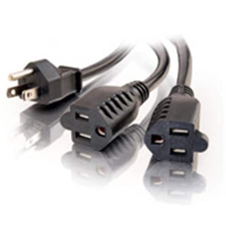 Fasttrack 6ft 1-TO-2 POWER CORD SPLITTER 2 NEMA 5-15R to 1 NEMA 5-15P FA56883